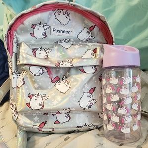 Pusheen purse and water bottle
